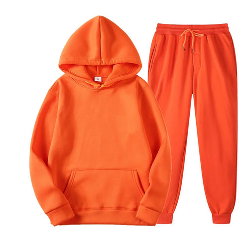Men's Hooded Sweatshirts 2 pieces Hoodie+Pants Men Tracksuit Sportswear Autumn Winter Men Suit Men's Clothing Leisure Sets Male
