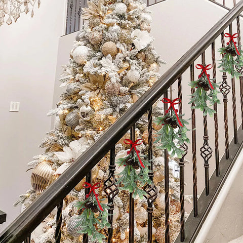 Artificial Plant Simulation Leaves Hanging Mistletoe Festival Supplies Christmas Decoration Creative Fake Potted Leave Ornaments