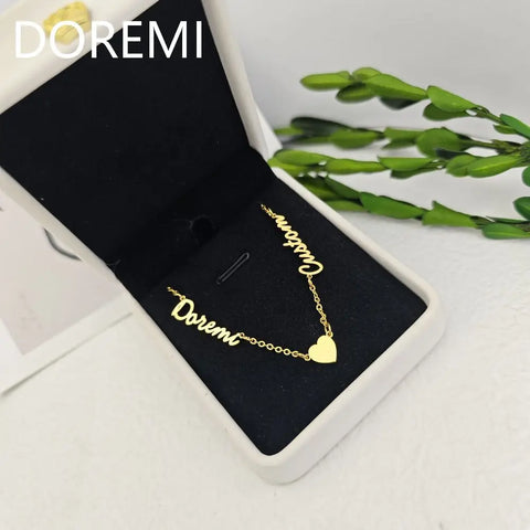 Heart Plain Name Necklace Custom Jewelry