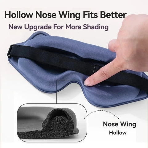 3D Memory Foam Sleep Mask – Light Blocking & Travel Eye Cover