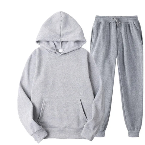 Men's Hooded Sweatshirts 2 pieces Hoodie+Pants Men Tracksuit Sportswear Autumn Winter Men Suit Men's Clothing Leisure Sets Male