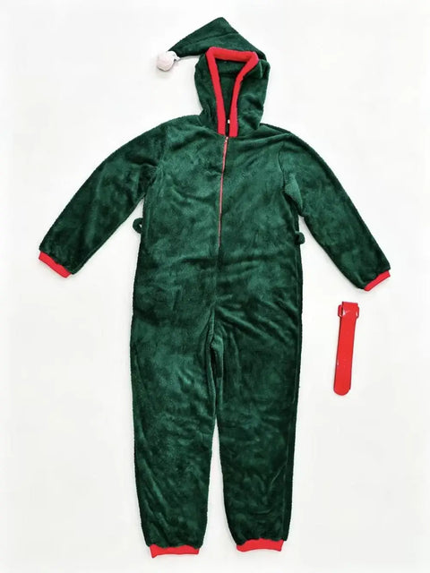 Couple Christmas Costume Pajamas Adult Holiday Coral Fleece Hooded Costumes Party Loungewear Pajamas Casual Nightwear Sets