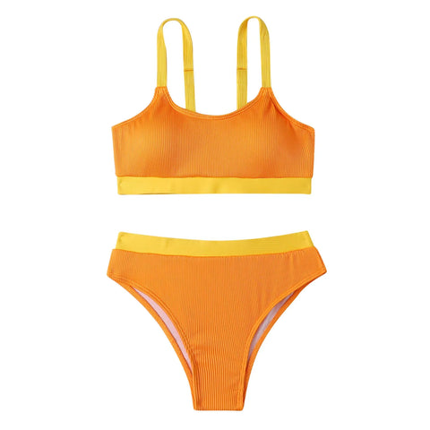 Splicing High Waist Bikini Push Up