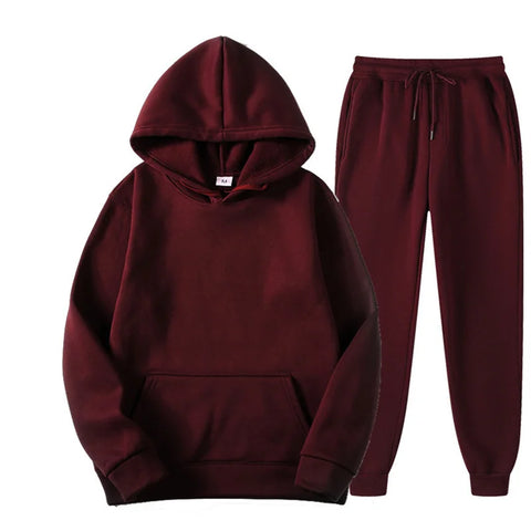 Men's Hooded Sweatshirts 2 pieces Hoodie+Pants Men Tracksuit Sportswear Autumn Winter Men Suit Men's Clothing Leisure Sets Male