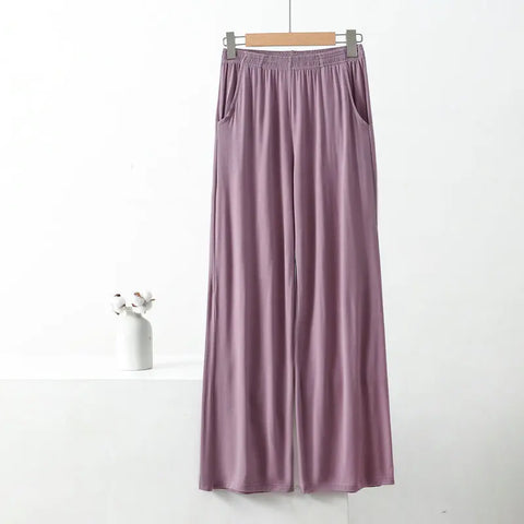 Women’s Modal Wide-Leg Pants – Loose Fit Lounge Trousers