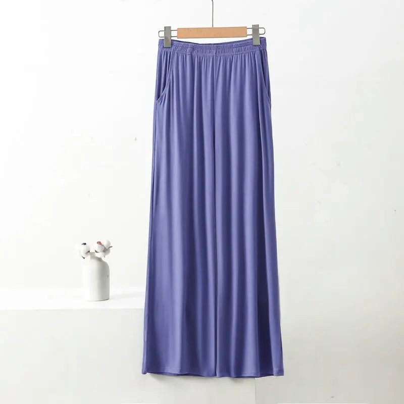 Women’s Modal Wide-Leg Pants – Loose Fit Lounge Trousers
