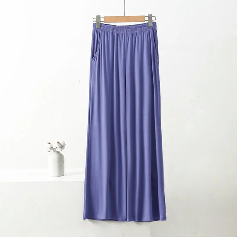 Women’s Modal Wide-Leg Pants – Loose Fit Lounge Trousers
