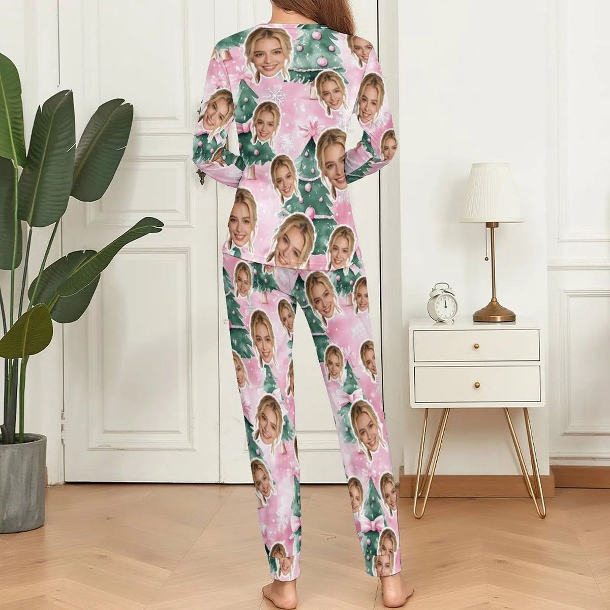 Customized Christmas women's pajamas set personalized face avatar pajamas Valentine's Day gift
