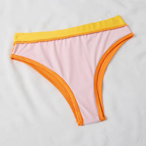 Splicing High Waist Bikini Push Up