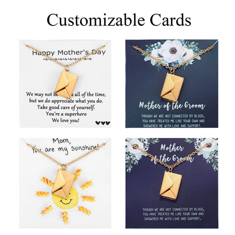 Love Letter Envelope Customized Pendant Necklace Mother Day Gift
