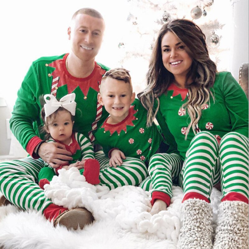 Elf-Themed Matching Family Christmas Outfits