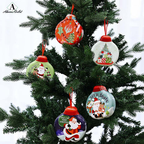 Christmas Decor Ball Candy Jar Storage Xmas Tree