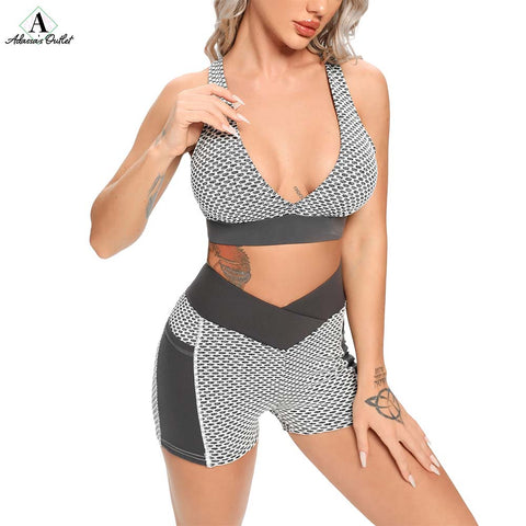 Yoga Shorts Crop Top Short Sleeve Shirt