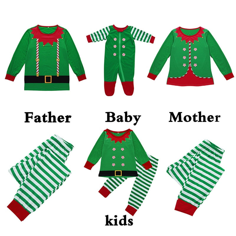 Elf-Themed Matching Family Christmas Outfits