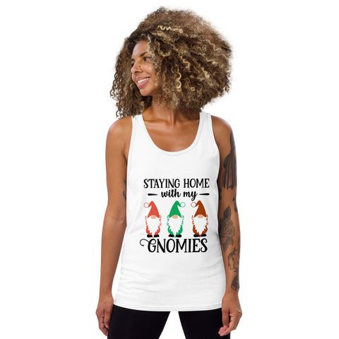 Staying Home With My Gnomies Unisex Tank Tops