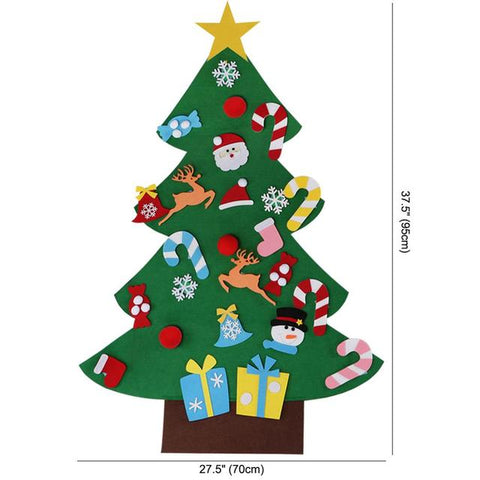 Kids DIY Felt Christmas Tree with Ornaments