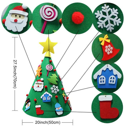 Kids DIY Felt Christmas Tree with Ornaments