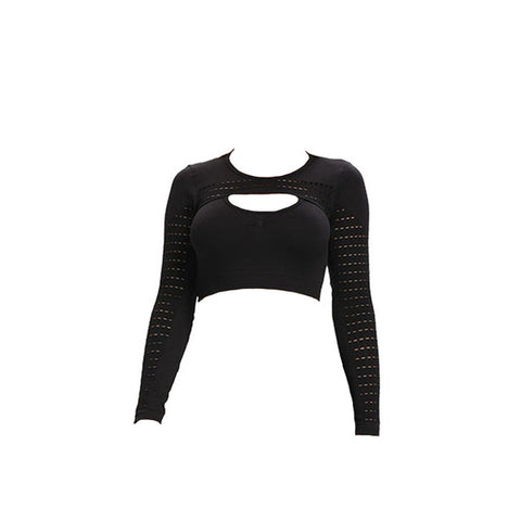 Gym Leggings + Long Sleeve Shirts Yoga Set