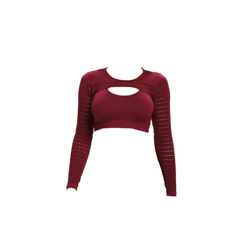 Gym Leggings + Long Sleeve Shirts Yoga Set