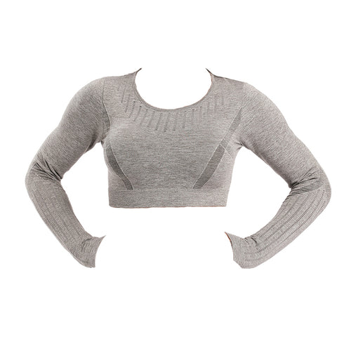 Yoga Set Seamless Leggings + Long Sleeve Shirts