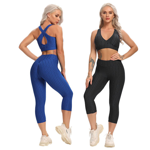 Yoga Seamless Leggings + Short Sleeve Shirts