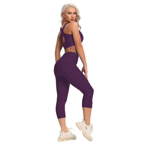 Yoga Seamless Leggings + Short Sleeve Shirts