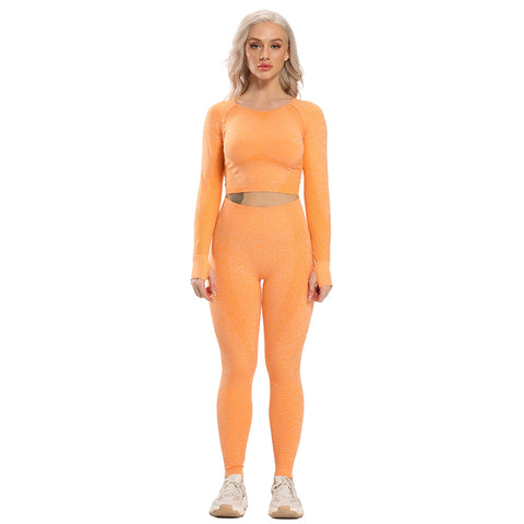 Long Sleeve Leggings + Crop Top Yoga Set