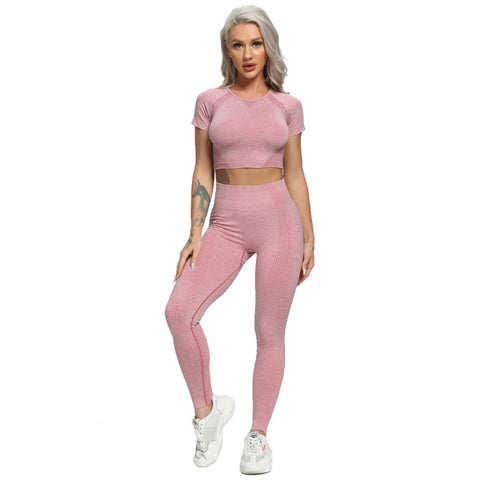 Long Sleeve Leggings + Crop Top Yoga Set