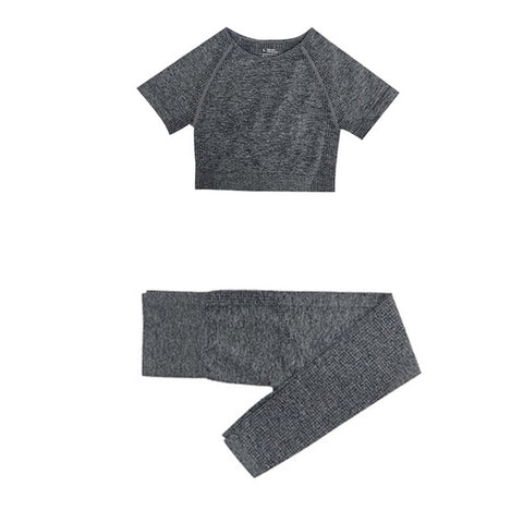 Long Sleeve Leggings + Crop Top Yoga Set