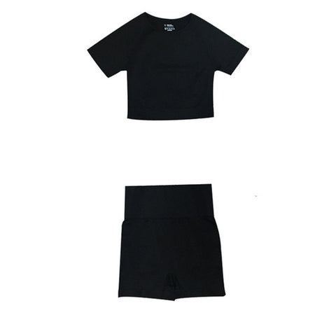 Long Sleeve Leggings + Crop Top Yoga Set