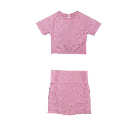High Waist Yoga Shorts Crop Top T-shirts