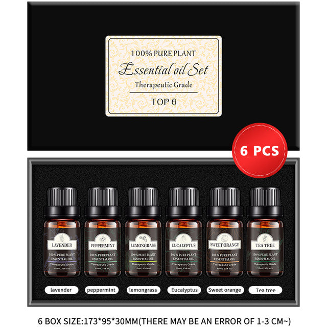 Essential Oil Gift Set, 6 x 10ml Bottles
