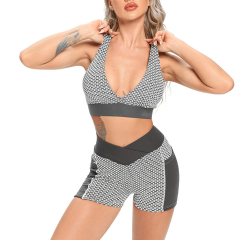 Yoga Shorts Crop Top Short Sleeve Shirt