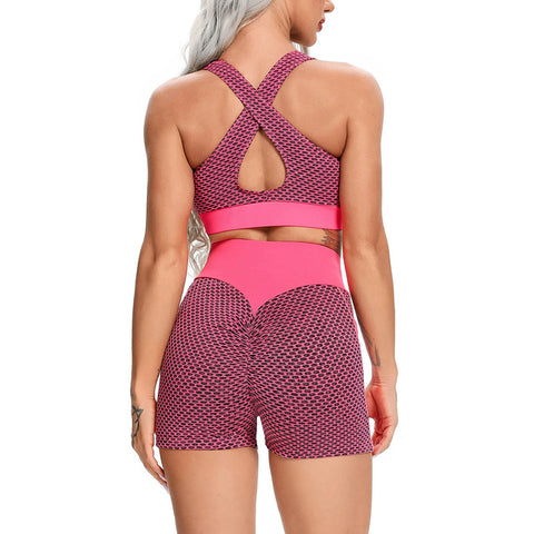 Yoga Shorts Crop Top Short Sleeve Shirt