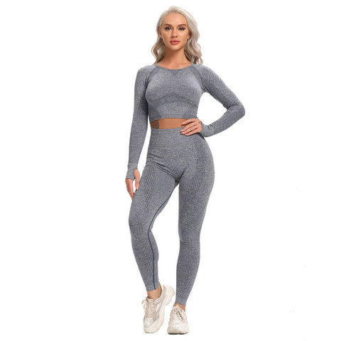 Gym Seamless Leggings + Short Sleeve Shirts