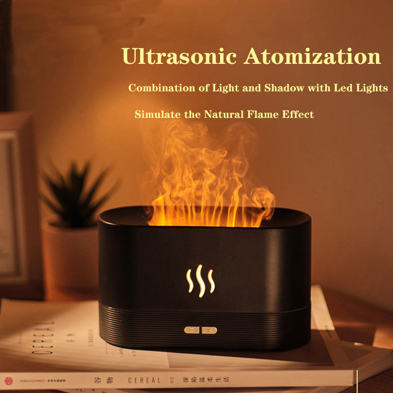 Flame Effect Aroma Diffuser, 180ml Slim Oval