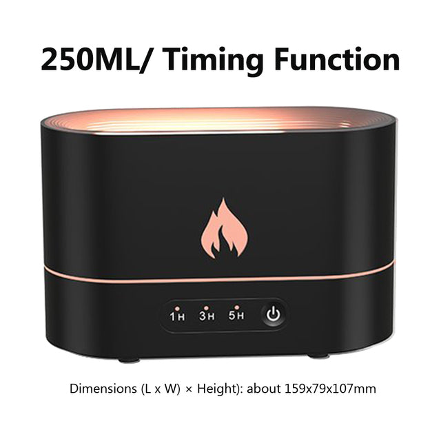 Flame Effect Aroma Diffuser, 250ml Oval with Timer