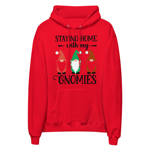 Staying Home With My Gnomies Unisex Fleece Hoodie