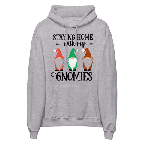 Staying Home With My Gnomies Unisex Fleece Hoodie