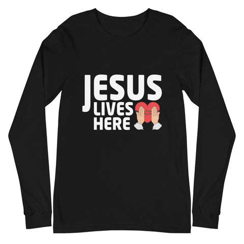 Jesus Lives Here Unisex Long Sleeve Tee