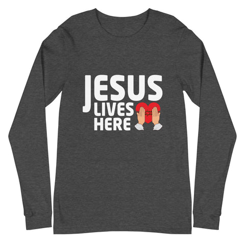 Jesus Lives Here Unisex Long Sleeve Tee