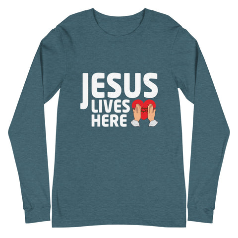 Jesus Lives Here Unisex Long Sleeve Tee