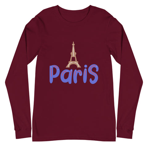 Paris Unisex Long Sleeve Tee