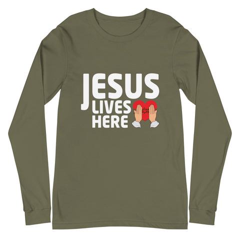 Jesus Lives Here Unisex Long Sleeve Tee