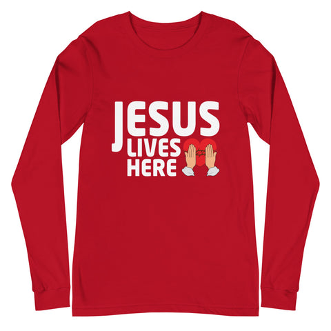 Jesus Lives Here Unisex Long Sleeve Tee
