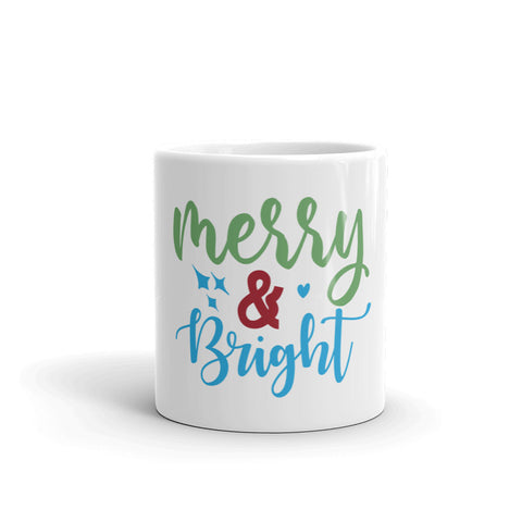 Merry Bright White glossy mug