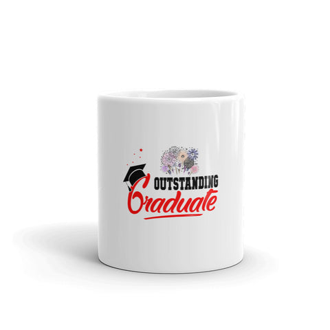 Black Graduate White glossy mug