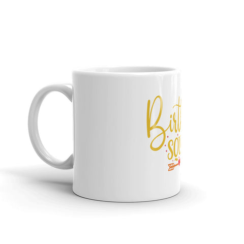 Birthday Squad White glossy mug