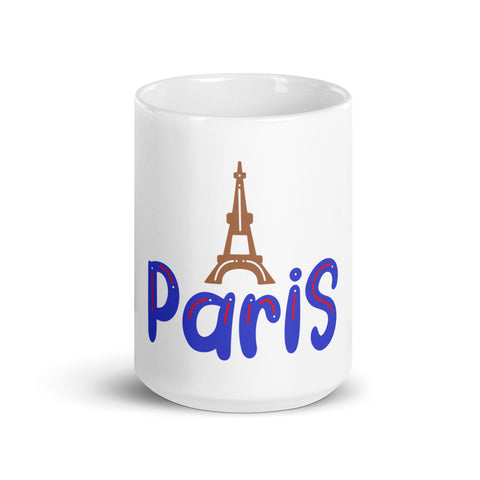 Paris White glossy mug
