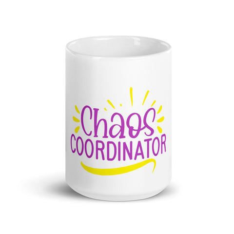 Chaos Coordinator White glossy mug